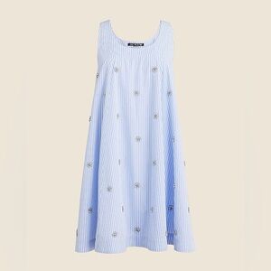 J.Crew Collection Embellished Striped Shift Dress | Blue | Size S